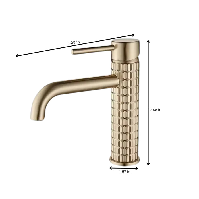 Carved Sink Mixer Tap Hot & Cold Bathroom Basin Faucets