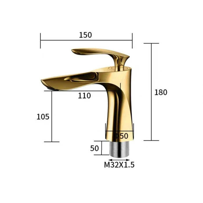 Single Handle Basin Mixer Faucet - DuoFaucets Product Size Image