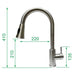 Flexible Pull Out Kitchen Faucet - DuoFaucets Product Size Image