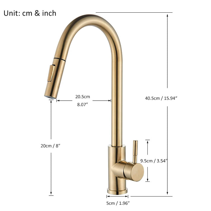 Elite Touch Sensor Kitchen Faucet - DuoFaucets Product Size Image