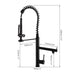 Modern Pull Down Kitchen Faucet - DuoFaucets Product Size Image 