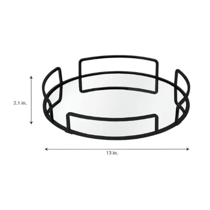 Modern Round Vanity Mirror Tray Steel