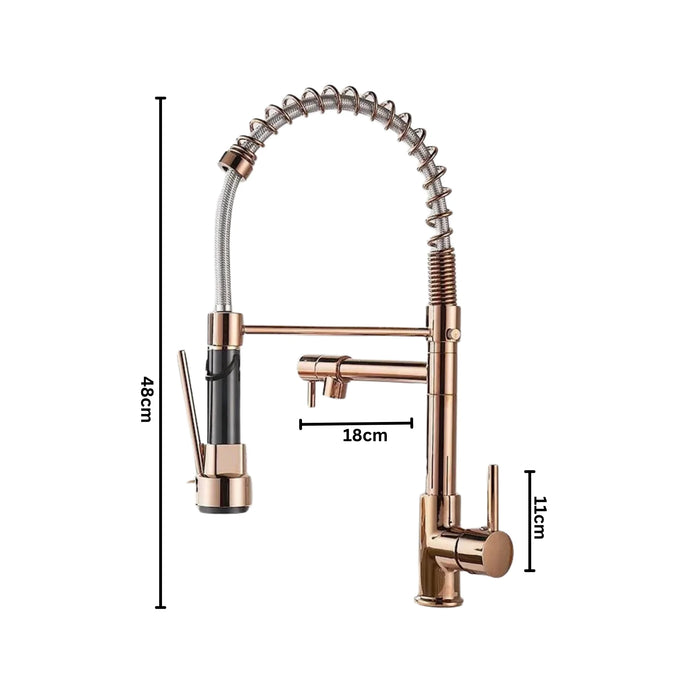 LED Light Pull Down Spring Kitchen Faucet