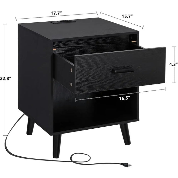 Charging Station Nightstands Set