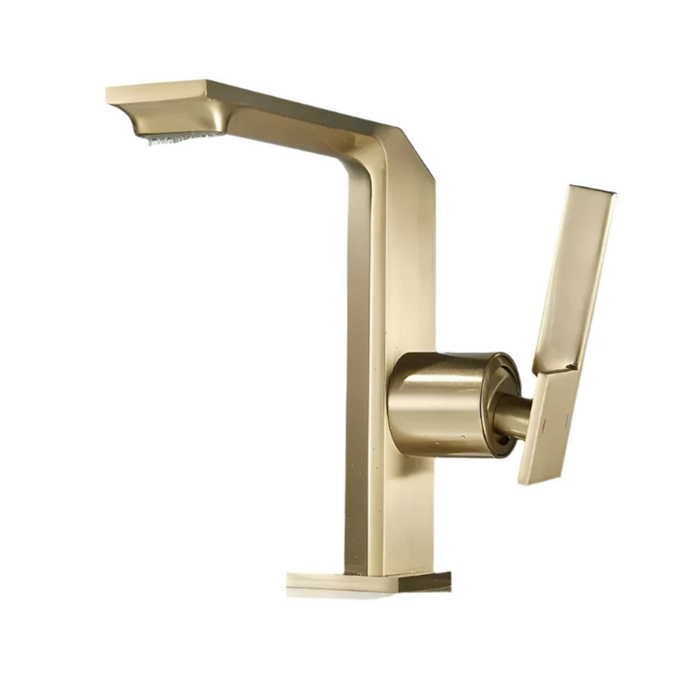 Solid Brass Brush Gold Bathroom Faucet