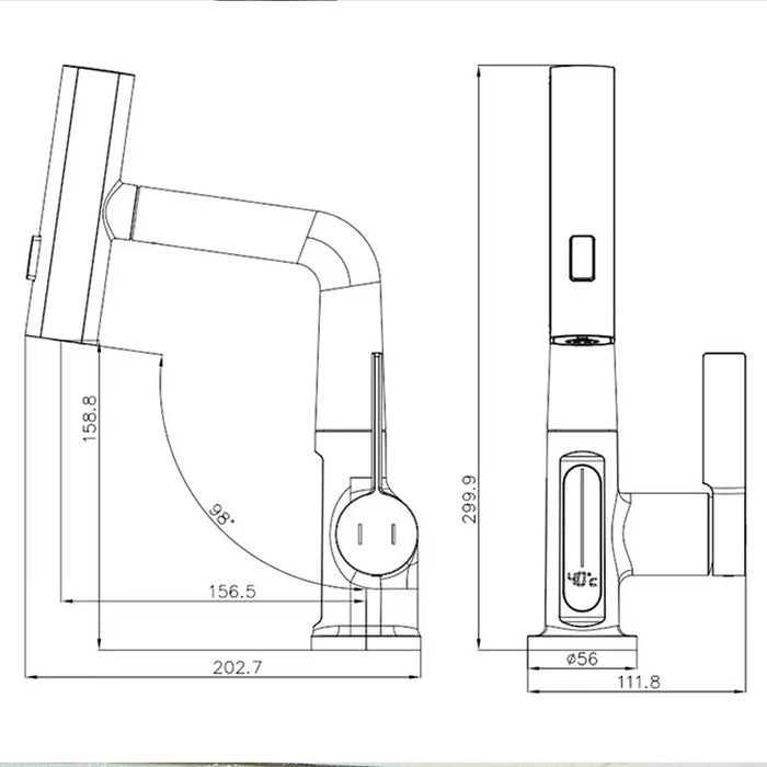 Pulling lifting digital display faucet