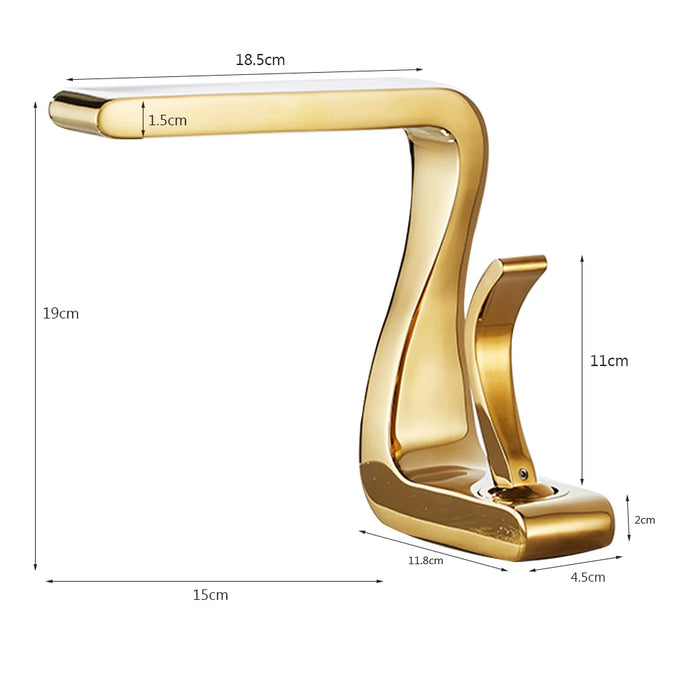 Bathroom Mixer Tap Brass Wash Basin Faucet - DuoFaucets Product Size Image