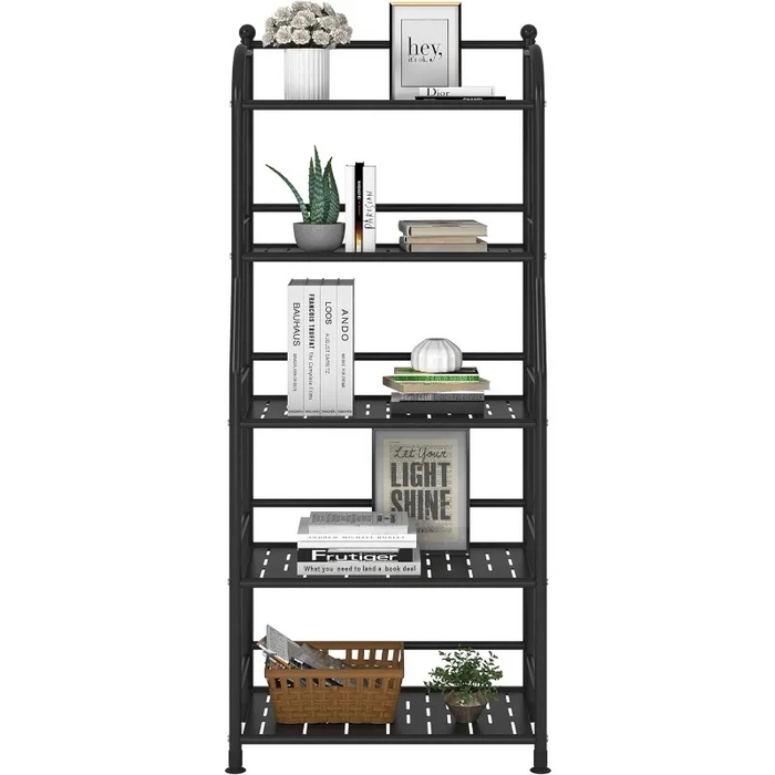 5 Tier Metal Shelf Storage Bookshelf