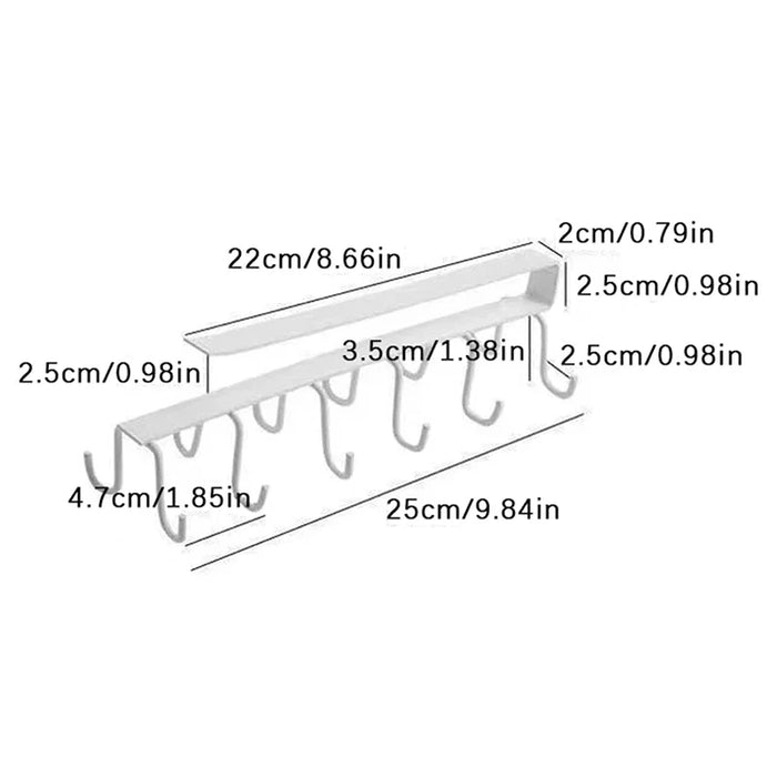 Punch-free Double-row Hooks Kitchen Cupboard