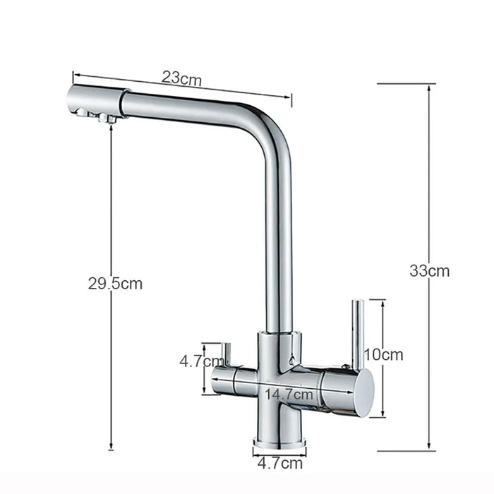 Dual Handle Kitchen Faucet Mixer Tap