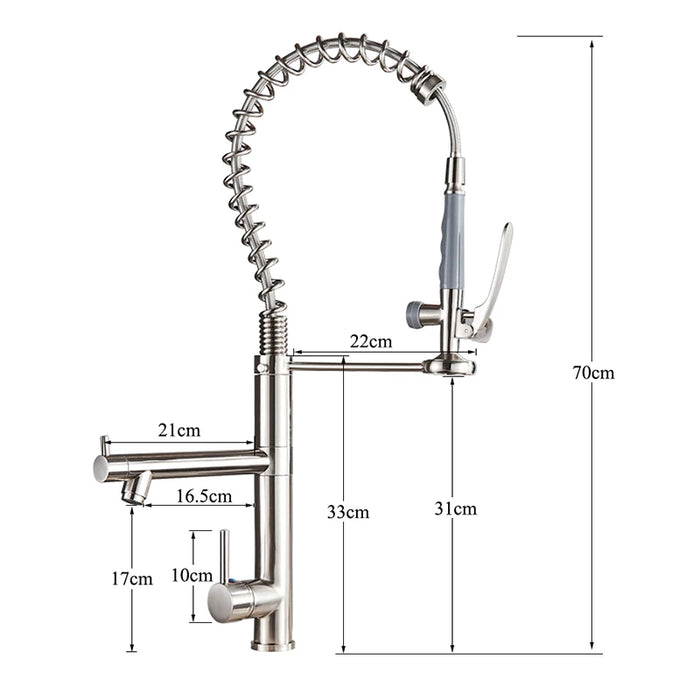 Elegance Pull Down Kitchen Faucet - DuoFaucets Product Size Image