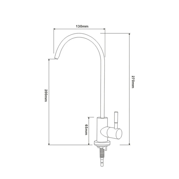 Stainless Steel Water Purifier Kitchen Faucet - DuoFaucets Product Size Image