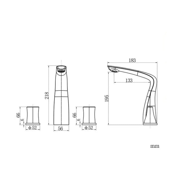 Two Handles Hot And Cold Water Mixer Sink Faucet