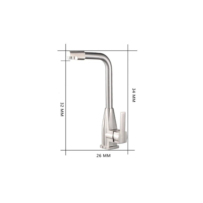 Deck Mounted Mixer Tap Kitchen Faucet - DuoFaucets Product Size Image