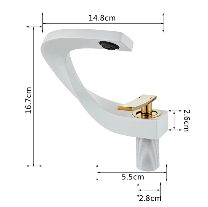 Bathroom Basin Faucet Cold Hot Water Mixer - DuoFaucets Product Size Image