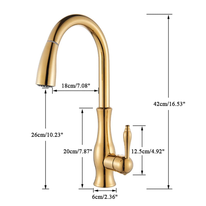 Lever Water Mixer Kitchen Faucet- DuoFaucets Product Size Image