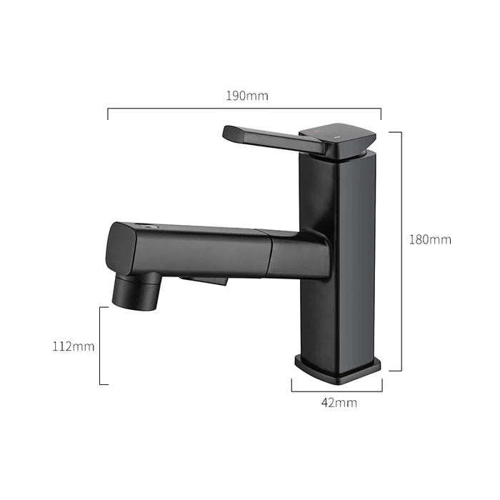 Pull Out Bathroom Sink Faucet - DuoFaucets Product Size Image