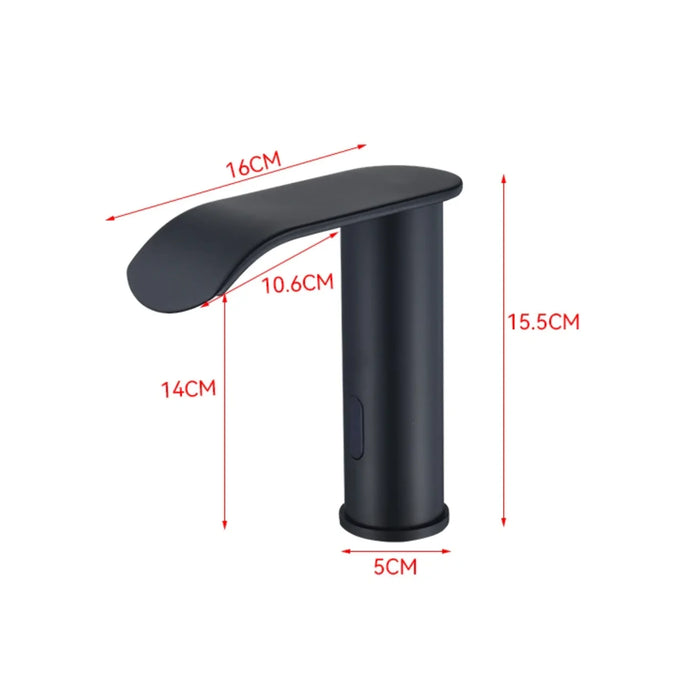 Modern Infrared Waterfall Tap Black Sensor Faucet