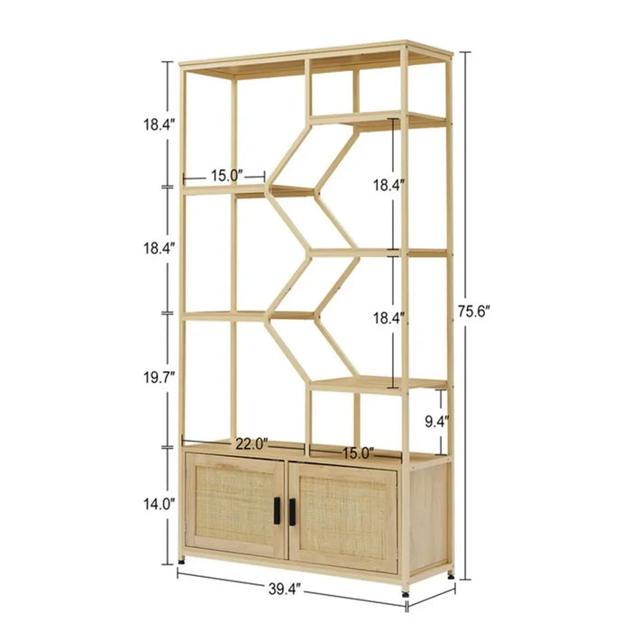 7-Tier Bookshelf Display Rack - Size Image