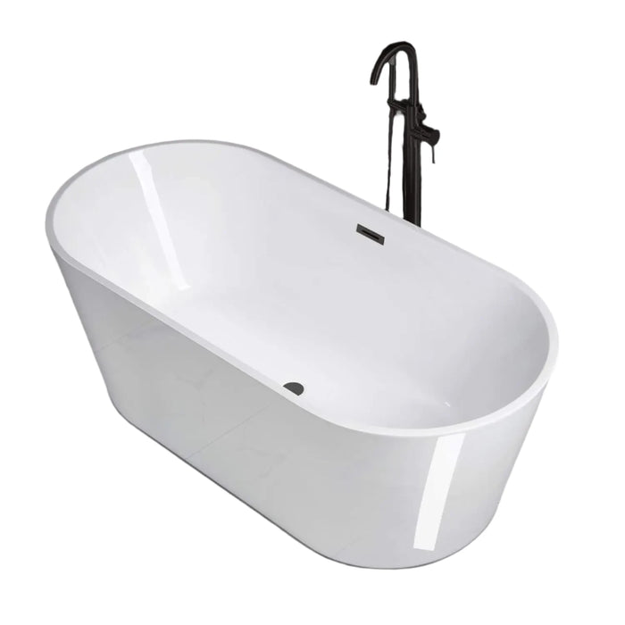 Contemporary Soaking White Freestanding Tub