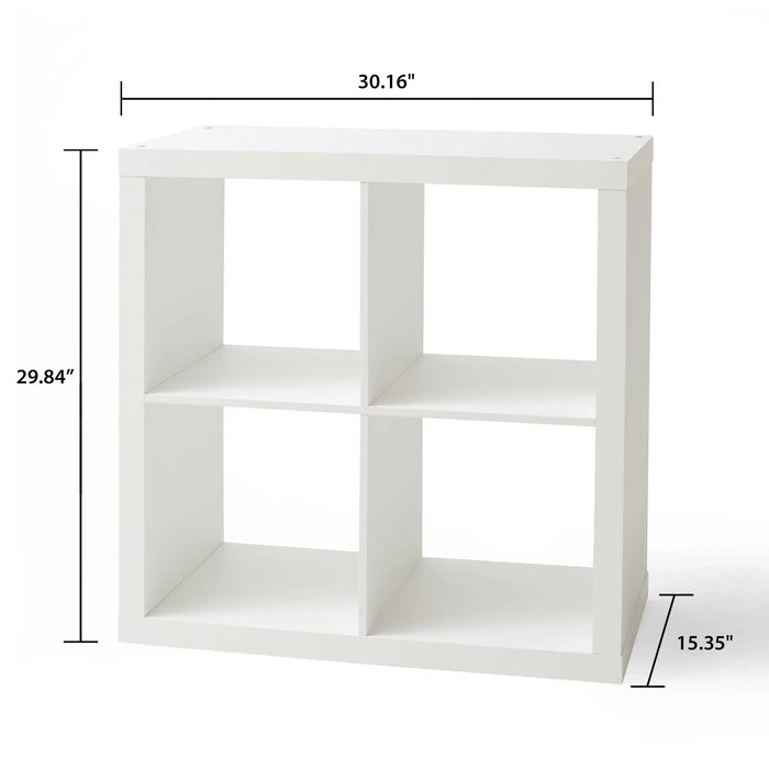 4-Cube Bookcase Storage Organizer Display Rack - Size Image