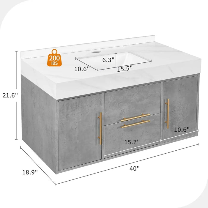 Floating Bathroom Wall Mounted Vanity