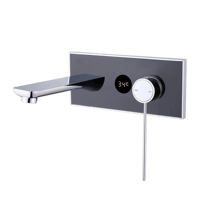 Digital Display Glass Panel Bathroom Faucet - DuoFaucets Product Image