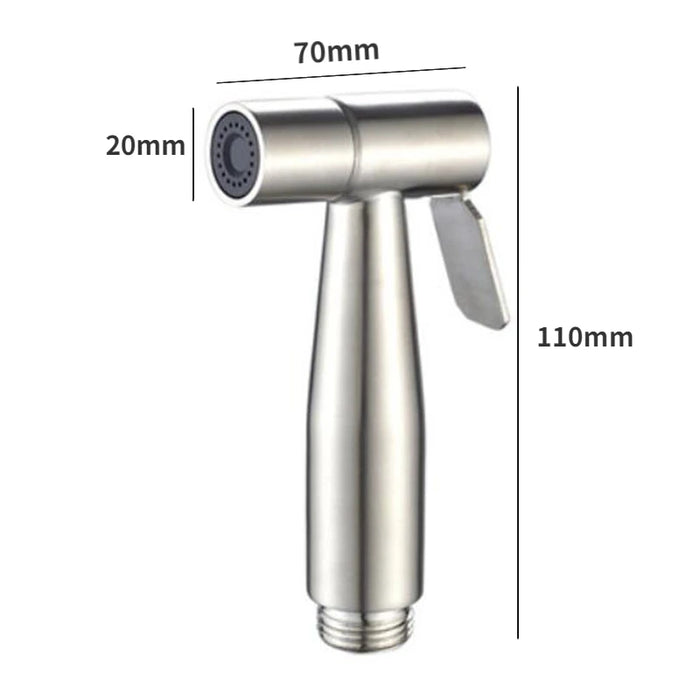 Toilet Sprayer Gun Stainless Steel Hand Bidet Faucet - DuoFaucets Product Size Image