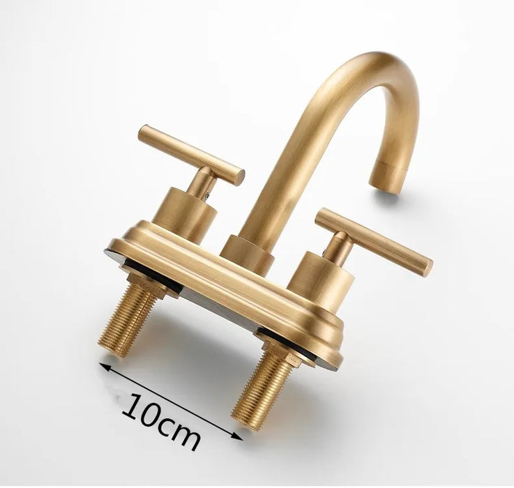 Widespread Basin Mixer Double Handle Bathroom Sink Faucet