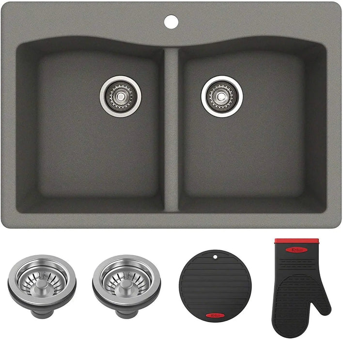 Single Bowl Granite Kitchen Sink - DuoFaucets Product Image