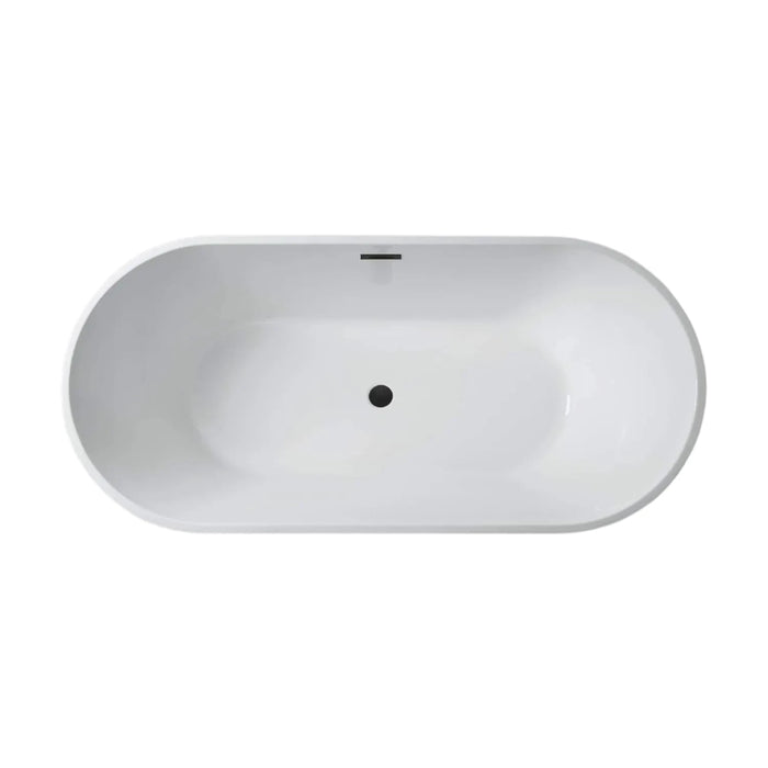 Contemporary Soaking White Freestanding Tub