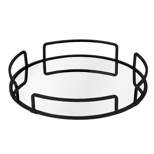 Modern Round Vanity Mirror Tray Steel - Product Image