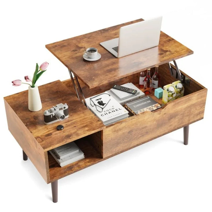 Coffee Table, Elevated Desktop Wooden Dining Table - Product Image