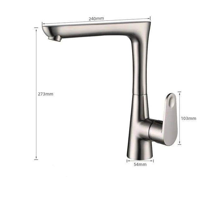 Polished Chrome  Kitchen Faucet - DuoFaucets Product Size Image