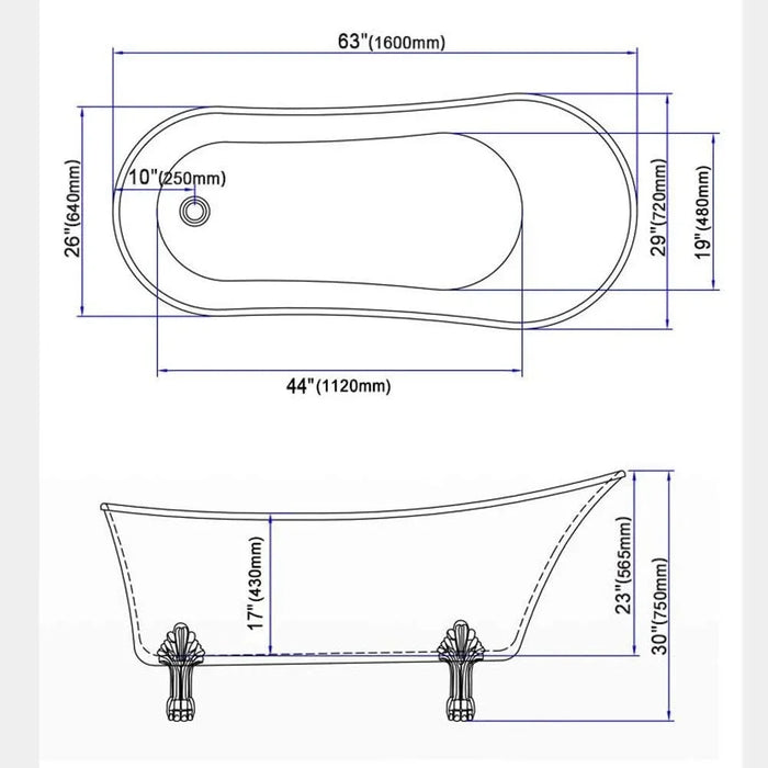 Solid Brass Freestanding Bathtub