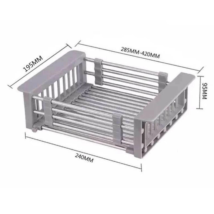 Over Sink Expandable Stainless Steel Dish Rack